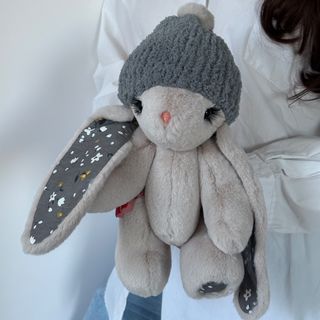 Іграшка Кролик сірий з темною шапкою та вушками