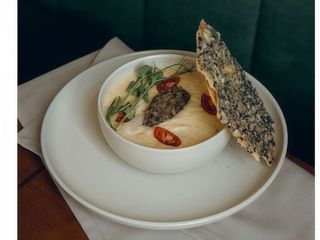 Сирна вівсяна каша з  грибами 