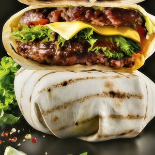 Бургер в лаваші зі свининою