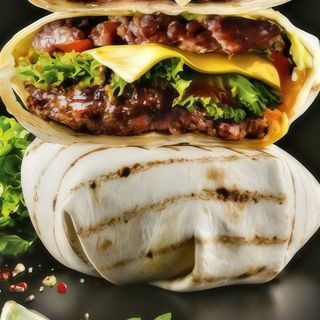 Бургер в лаваші зі свининою