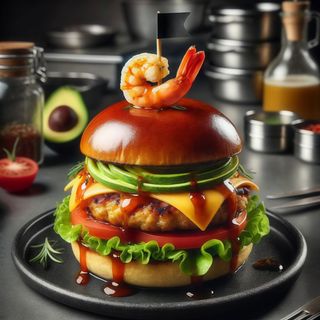 Бургер з креветкою та куркою(300/100/60)