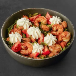 Салат з креветками, мідіями та крем-сиром (280г)