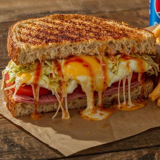 Сендвіч з шинкою яйцем та моцарелою на грилі (250 г)