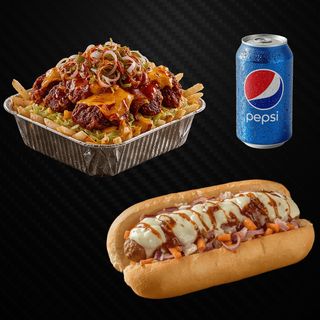 Комбо Poutin+Хот-дог+Pepsi 0.33 (7-up, Mirinda)(600 г)