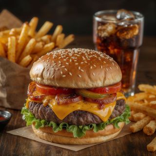 Комбо БУРГЕР+Картопля+Pepsi 0.33 (7-up, Mirinda) (400 г)