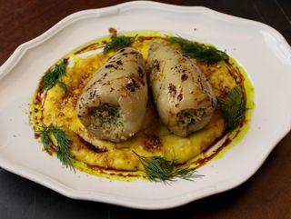 Перець фарширований кускусом та грибами