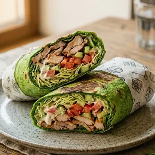 Шаурма в зеленому лаваші Два Мяса (500г)
