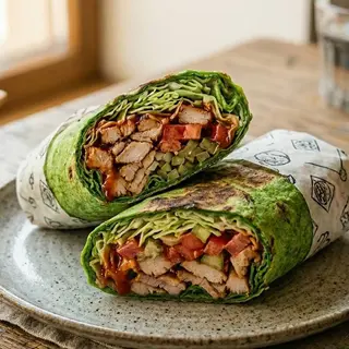 Шаурма в зеленому лаваші з подвійним мясом курки (500г)