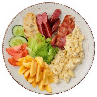 Скрембл із овочами та картопляними діпами (300г)