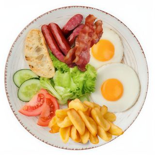 Яєчня з овочами та картопляними діпами (290г)