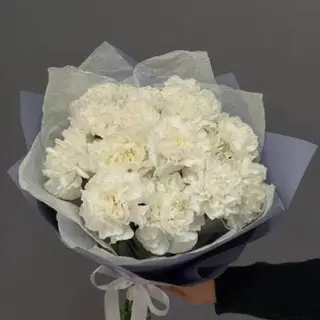Букет із 15 білих гвоздик
