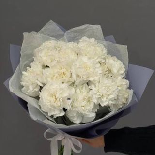 Букет із 15 білих гвоздик