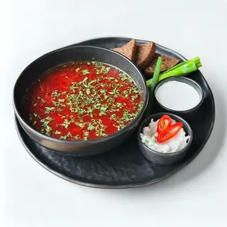 Домашній борщ з телятиною (460гр)