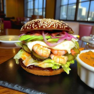 Бургер Asian з креветочками (290г)