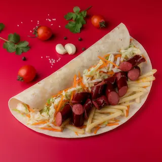 Фреш фрі донер з ковбасками MEGA XXL (580г)