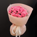 Моно букет з 15шт рожевої кущової троянди в упакуванні