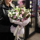 Міксований букет в біло-фіолетових тонах