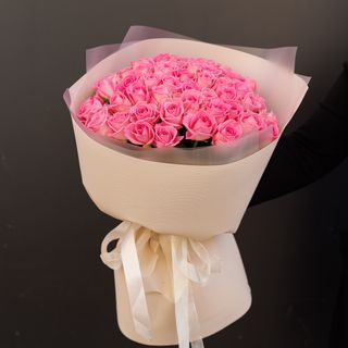 Букет з 51 рожевої  троянди в упакуванні