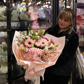 Букет мікс в рожевих кольорах