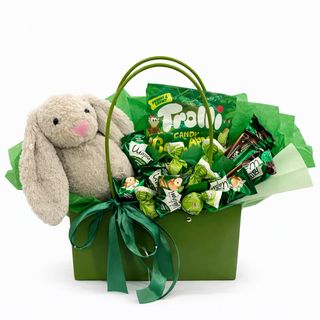 Солодка сумочка із зайчиком у зелених відтінках