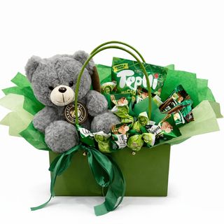 Сумочка із солодощами та ведмедиком у зелених відтінках