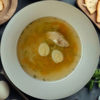 Курячий бульйон (500 мл)/круасан чотири сира