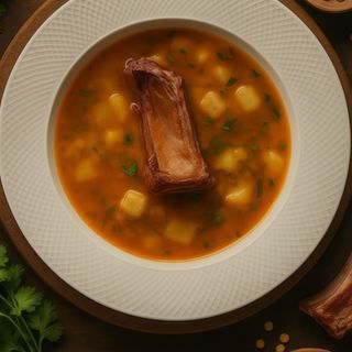 Гороховий суп з копченими реберцями (350 мл)