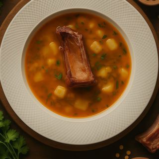 Гороховий суп з копченими реберцями (500 мл)