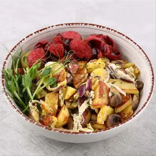 Картопля смажена з беконом та ковбасками (360г)
