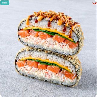 Суші-бургер з лососем та крабом (360г)