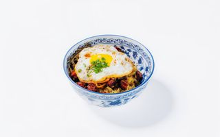 Смажений рис з чорізо та кім чі