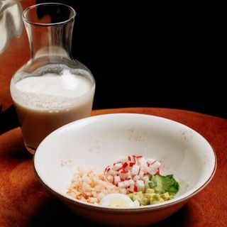 Окрошка з креветкою