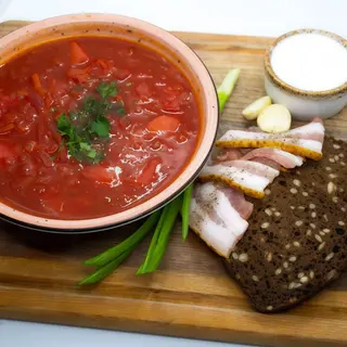 БОРЩ ( 350г/30 г/30 г)