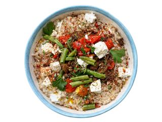 Каша вівсяна з печеними овочами і фетою (350г)