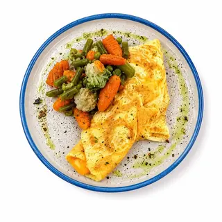 Омлет з сиром та овочами