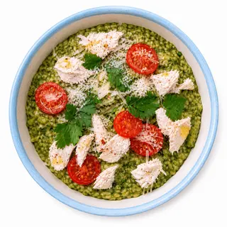 Каша вівсяна зі шпинатом та куркою (340г)