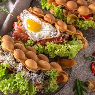 Вафля сніданок бекон