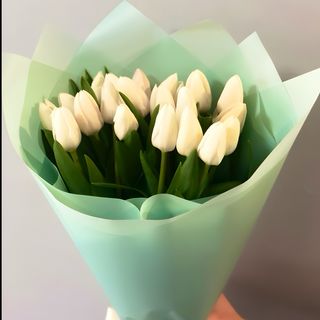 21 білий тюльпан в пакувані
