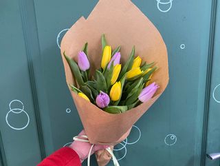 11 тюльпанів мікс (жовті та лаванда)