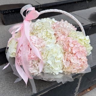 Корзина з 9 гортензій 