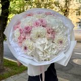 Преміальний букет «Жоржини, гортензії, еустоми»