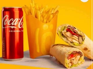 Комбо меню фрі :шаурма +картопля фрі, кола/фанта ж/б)