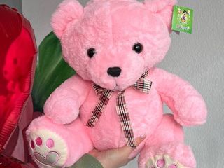 Рожевий ведмідь з шарфом