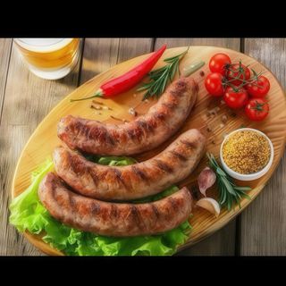 Ковбаски зі свинини з картоплею по селянски 