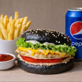 Бургер Індійська ніч + фрі + пепсі 