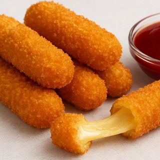 Великі сирні палички в сухарях панко