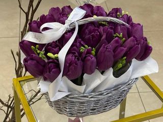 Корзина тюльпанів