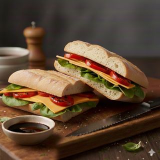 Сендвіч класичний багет з сиром та овочами (200г)