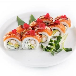 Європейський рол з лососем та креветкою