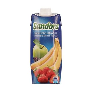Сік Sandora бананово-яблучний-полуничний нектар (0.5л)